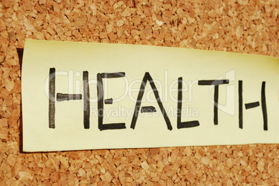 Health on a cork board