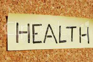 Health on a cork board