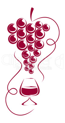 Grapes and wine glass.