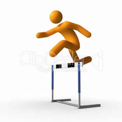 Jumping over hurdle