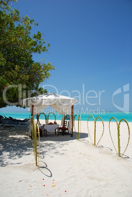 Wedding tent on a Maldivian Island