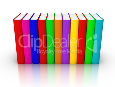 Row of Colourful Books