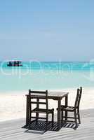 Beautiful beach bar view in Maldives