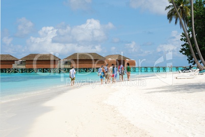 Family spending quality time on a Maldivian Island