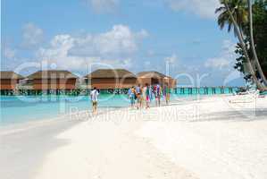 Family spending quality time on a Maldivian Island