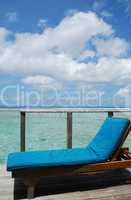Seascape and clouscape from water villa in Maldives