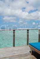 Seascape and clouscape from water villa in Maldives