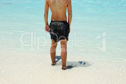 Young man ready to go snorkeling