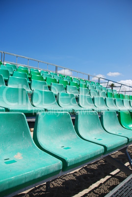 Stadium green bleachers