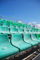 Stadium green bleachers