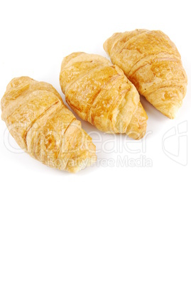 Three fresh croissants