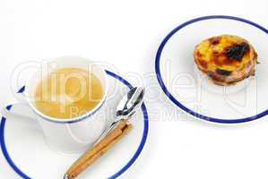 Espresso coffee and "pastel de nata"