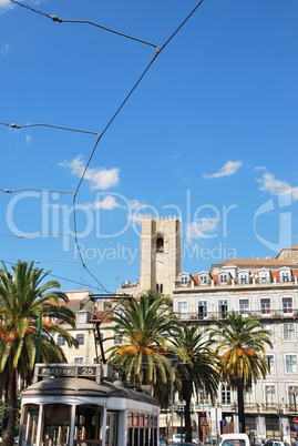 Cityscape of Lisbon city with Sé Cathedral