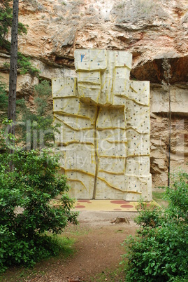 Climbing wall on a park