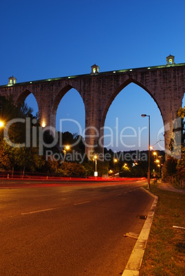 Aqueduct of the Free Waters in Lisbon (car motion)