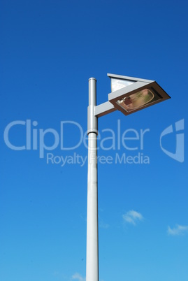 Modern street lamp with blue sky background