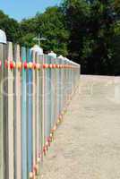 Colored fence on a park