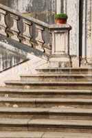 Architectural detail of a antique staircase with stone steps