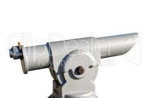 Gray coin operated telescope isolated on a white background