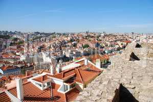 Cityscape of Lisbon in Portugal (Sao Jorge Castle view)