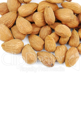 Almond nuts on white