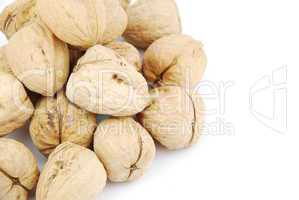 Walnuts on white