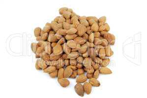 Scattered pile of almond nuts