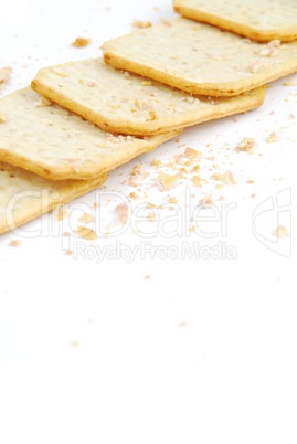 Bunch of rectangular cheese crackers