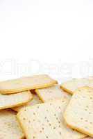 Bunch of rectangular cheese crackers