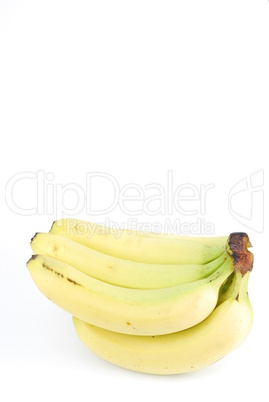 Fresh bananas on white