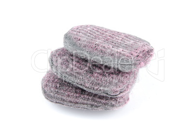 Tower of steel wool soap pad (staircase)