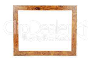 Wooden photo-frame on white