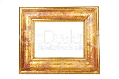 Gold photo-frame on white