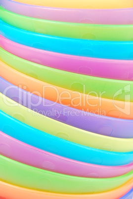 Stacked colorful bowls background