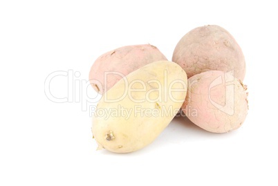 Bunch of potatoes on white