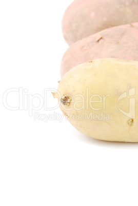 Bunch of potatoes on white