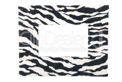 Zebra pattern photo-frame on white