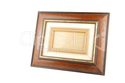 Wooden photo-frame on white