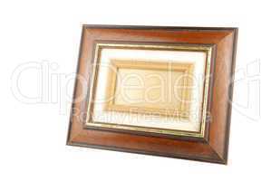 Wooden photo-frame on white