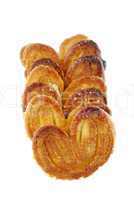 Palmier cookies on white