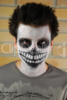 Portrait of a creepy skeleton guy (Carnival face painting)