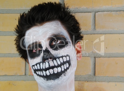 Portrait of a creepy skeleton guy (Carnival face painting)