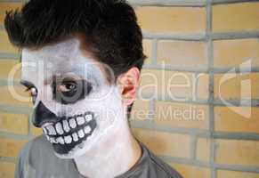 Portrait of a creepy skeleton guy (Carnival face painting)