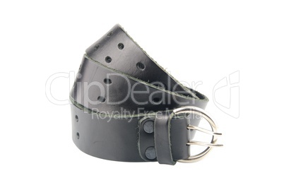 Black man leather belt on white