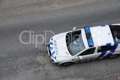 Police patrol car on the road