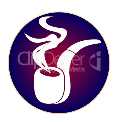 Emblem of the pipe with smoke
