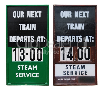 Vintage train placards