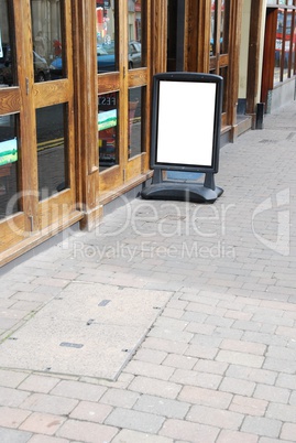 Empty restaurant/pub menu