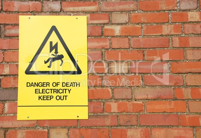 High voltage sign