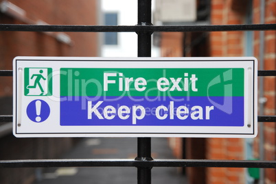 Fire exit sign